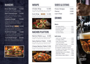 Food menu back